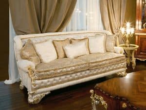 Art. 1051, Luxus-Sofa bedeckt in Seide, gesteppte Rckenlehne