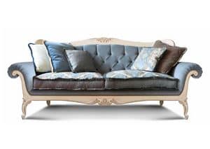 Art. 1060, Luxus-Sofa, mit handgeschnitzten Details, getuftete Rckenlehne, fr Wohnzimmer und Hotels