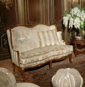 Art. 1075, Luxus-Sofa, bedeckt in Samt und Seide, handgefertigt