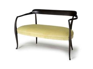 Art.450 sofa, Sofa aus Holz mit gepolstertem Sitz, fr Wartezimmer