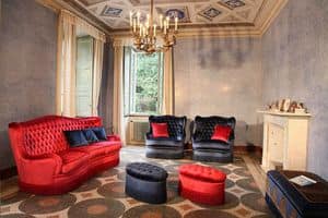 Club, Sofa mit gesteppter Polsterung, Luxus klassischen Stil