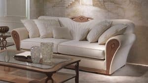 DI36 Charme Sofa, Overstuffed Sofa aus Holz fr Luxus-Wohnzimmer