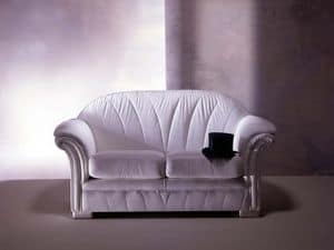 Forma Sofa, Klassische Sofa in weiem Leder, fr Luxus-Wohnzimmer