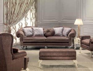 Protagonista, 3-Sitzer-Sofa fr das Wohnzimmer, klassisch, elegant Details