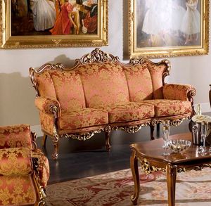 Regency 3-Sitzer-Sofa, Klassisches Sofa mit Blumenstoff
