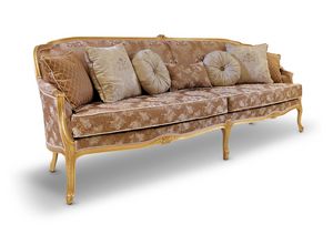 ROMANTICA / 3-Sitzer-Sofa, Luxurises, klassisches 3-Sitzer-Sofa mit Blattgold-Finish