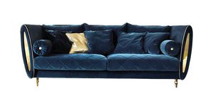 SIPARIO Sofa, Klassisches Sofa mit goldenen Fen