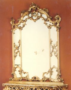560 Spiegel, Barockspiegel, mit handgeschnitztem Rahmen