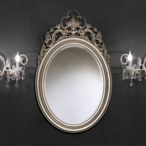 Luxury PASP7170, Ovaler Spiegel mit groer Blattsilberschnitzerei