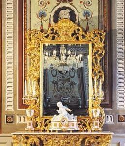 Opera Spiegel, Luxurise Spiegel fr klassische Zimmer, Rahmen in handgeschnitzte Holz, mit antiken Gold-Finish
