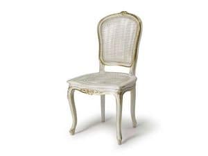 art.108 Stuhl, Stuhl mit Sitz und Rckenlehne aus Stroh, Stil Louis XV