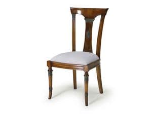 Art.186 chair, Esszimmerstuhl, gepolsterter Sitz und Rckenlehne aus Holz