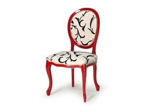 Art.417 chair, Stuhl aus poliertem Holz, Sitz- und Rckenpolster