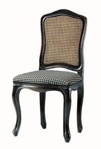Kandisky RA.0985, Stuhl in schwarz lackiert, Sitz gepolstert, Stroh auf dem Rcken