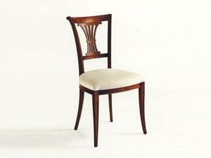 Shelley, Klassischer Stuhl, Sitz gepolstert, Rckenlehne mit Schnitzereien