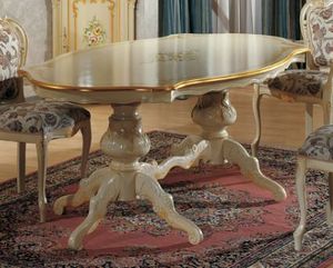 Brianza geformter Tisch, Klassischer Tisch mit dekorativer Malerei