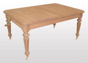 Collins, Klassische erweiterbar rechteckigen Tisch, gedrechselten Beinen