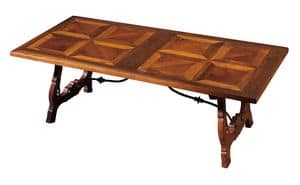 Fiesole ME.0891.2.F, Nussbaum-Tisch mit leierfrmigen Beinen, zum Wohnzimmer