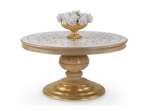 Fiorigi, Tisch mit runder Platte, verziert mit floralen Intarsien