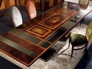 TA27 Luci della ribalta Tisch, Ausziehbaren Tisch, Spiegel oben, klassischer Stil