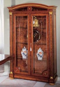 IMPERO / Display cabinet with 2 doors, Luxus Vitrine aus Asche, klassischen Stil gemacht