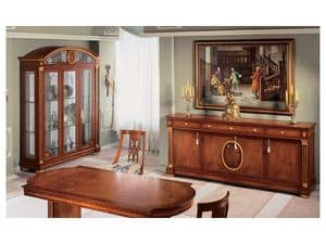 IMPERO / Display cabinet with 3 doors, Vitrine aus handwerklich Eschenholz