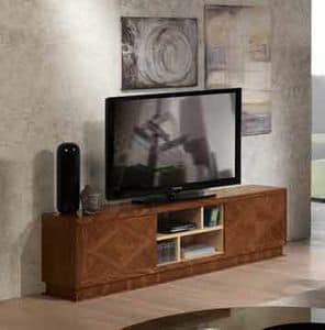 MB55 Desyo TV-Mbel, TV-Schrank in eingelegtem Holz, fr klassische Wohnzimmer