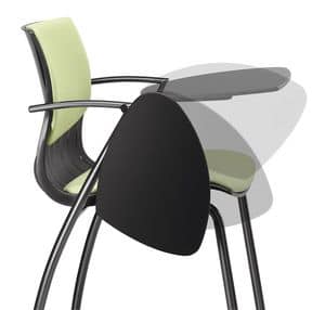 WEBBY 335 TDX, Stuhl aus Metall und Nylon, gepolstert, mit Schreibplatte