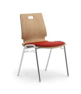 Cristallo 0662LE, Stuhl aus Holz und Metall fr Warterume und Bros