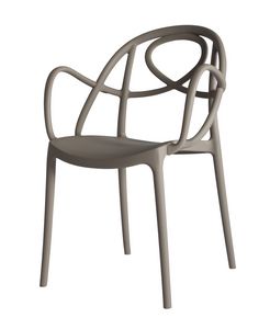 Etoile-P, Leichter Stuhl aus Polypropylen mit Armlehnen
