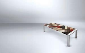 PEGASO 2.5 PW45, Rechteckiger Tisch mit Metallrahmen, Holzplatte, ideal fr lineare modernen Speisesaal
