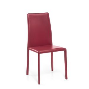Agata high, Moderne Sessel mit hoher Rckenlehne, mit Leder berzogen