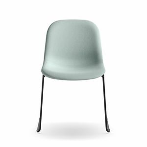 Mni Fabric SL, Stapelbarer Stuhl mit Kufengestell