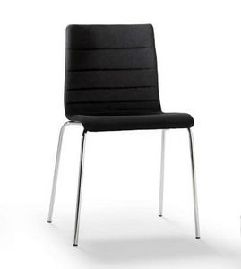 Tesa stripe, Stapelbarer Stuhl, aus verchromtem Metall, horizontal Nhten