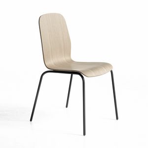 Mil, Stuhl aus Holz und Metall