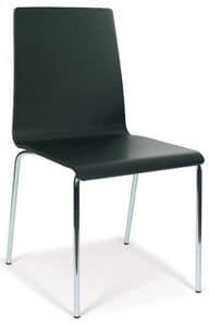 SE 509, Metallstuhl mit lackiertem Holz Schale, fr den Objektbereich