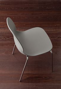 Art. 019 Shell Metal, Metall und Polypropylen Stuhl, stapelbar