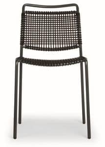 Moon, Stuhl aus Metall mit Kunst Bindfden Sitz und Rcken
