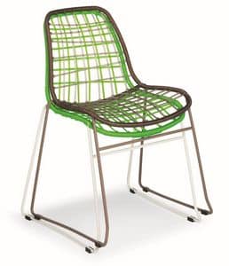 Net, Stuhl aus Metall und synthetischem Garn, auch fr den Auenbereich