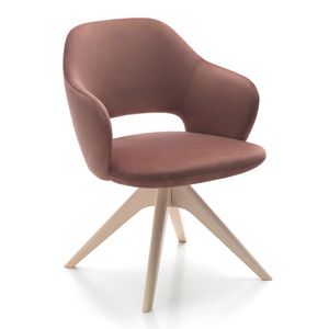 Vivian armchair, Sessel mit verschiedenen Holzsockeln erhltlich