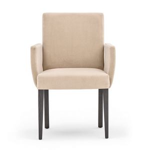Zenith 01631, Sessel mit Armlehnen mit Holzrahmen, gepolsterter Sitz und Rcken, fr den Objektbereich