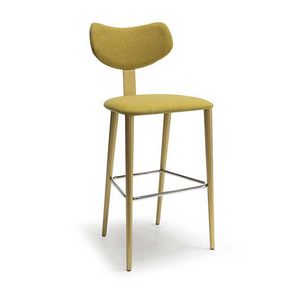 Line 2 legno Hocker, Holzhocker, gepolstert