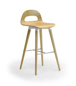 Samba Wood stool 4G, Hocker mit Holzbeinen und Schale