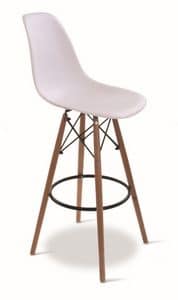 SG 506, Kunststoff-Stuhl mit Beinen aus Buche, fr Bars
