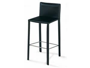 SG 620, Moderne Stuhl aus Leder, Fusttze aus Stahl, fr Hotels