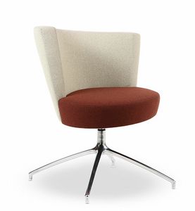 ELIPSE 1, Moderne Sessel mit kreisfrmigen Sitz, 4-Sterne-Basis