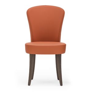 Euforia 00111, Moderner Stuhl aus Massivholz, Sitz und Rcken gepolstert