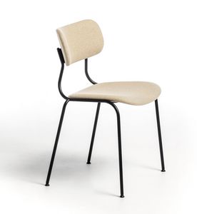 Kiyumi Fabric, Stapelbarer Stuhl mit gepolstertem Sitz