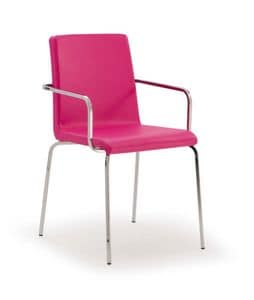 PL 511, Gepolsterter Stuhl aus Metall mit den Armen, fr Restaurants