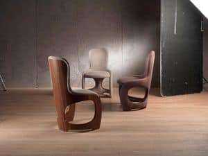 SE49 Venere Stuhl, Weichen Stuhl mit Rckenlehne in furniert Nussbaum Canaletto